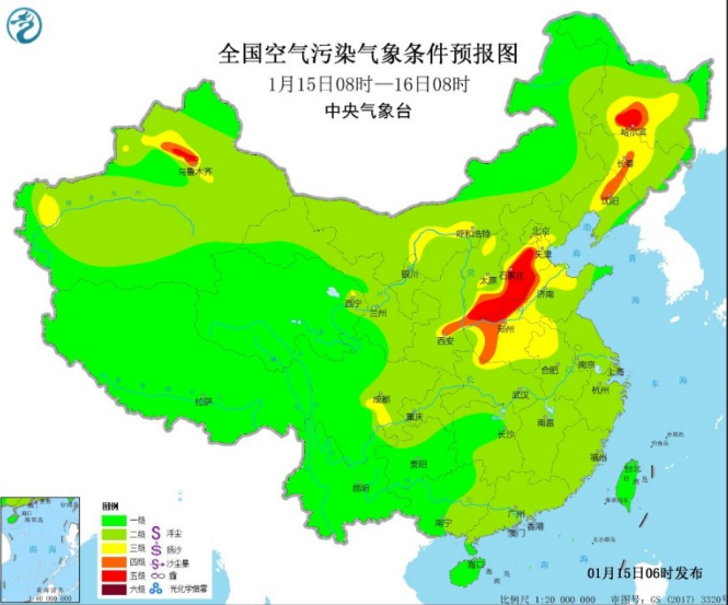 全国雾霾预报：黄淮东北空气转差河北贵州有大雾