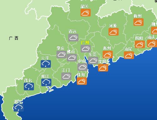 冷空气继续影响广东 广州今日有弱降水气温13~19℃