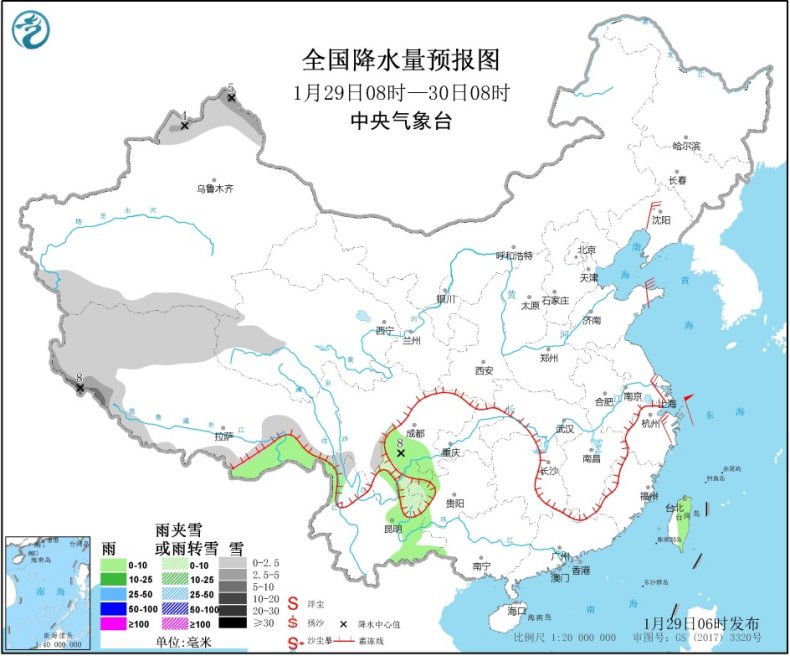 2020春节天气：华北黄淮仍有霾 31日起南方迎新一轮降雨