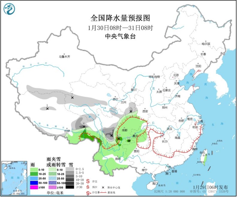 2020春节天气：华北黄淮仍有霾 31日起南方迎新一轮降雨