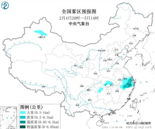 湖北安徽地区有大雾 黄淮陕西有重度霾