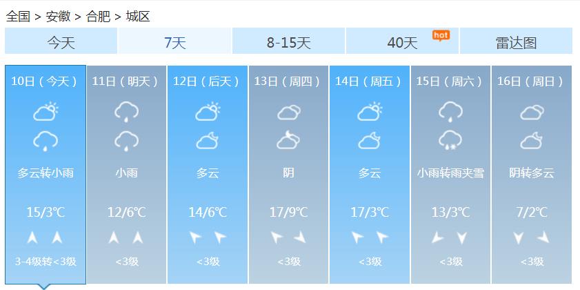 安徽大部今明天天空阴沉 降雨增多南部有中雨
