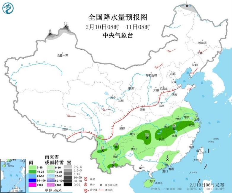 南方今起迎新一轮降雨 黄淮华北受大雾影响能见度差