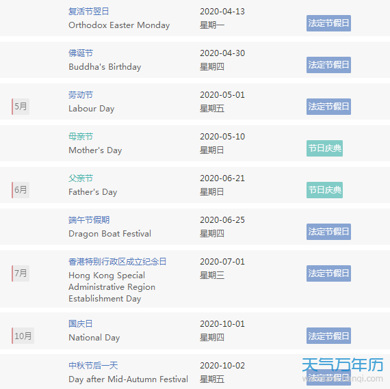 复活节假期安排时间表2020 香港复活节放几天假