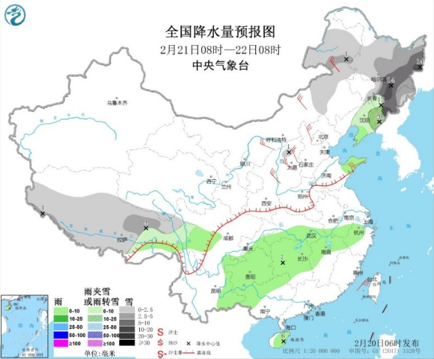 东北强降雪来袭黑吉辽有大雪 青藏高原南部小到中雪