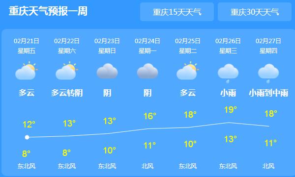 重庆周末阴雨笼罩气温仅12℃ 早晚体感寒冷市民多添衣物