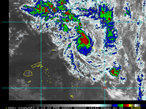 西南太平洋台风“瓦西”生成 强度8级向东移动