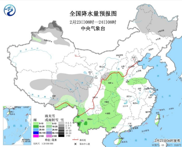 江汉黄淮有一轮降水过程 青藏高原等地小到中雪