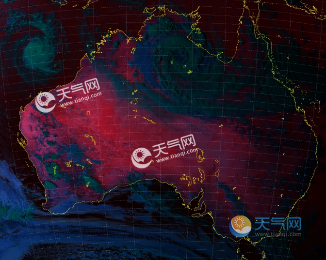 澳大利亚双台风卫星云图 埃斯特和费迪南德正在发展