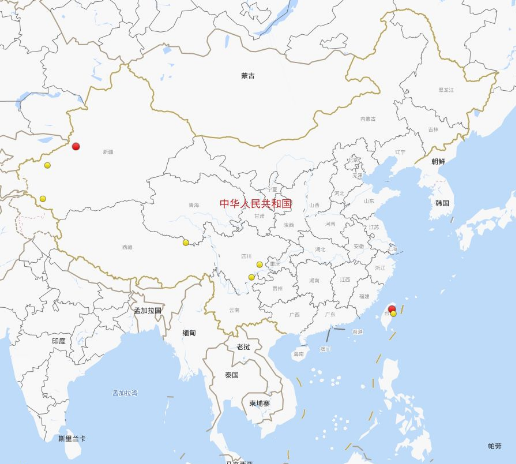 上周中国有感地震8次 最大震级4.9级发生在台湾