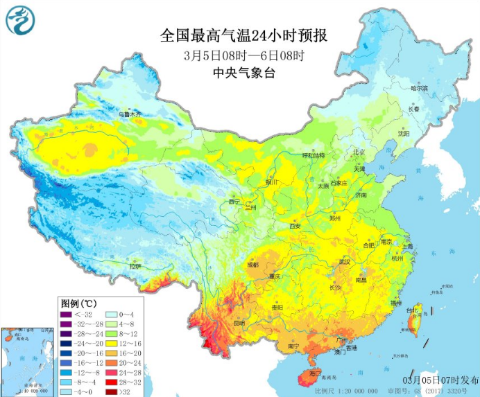 南方阴雨持续明再迎雨水 惊蛰节气全国大部气温回升