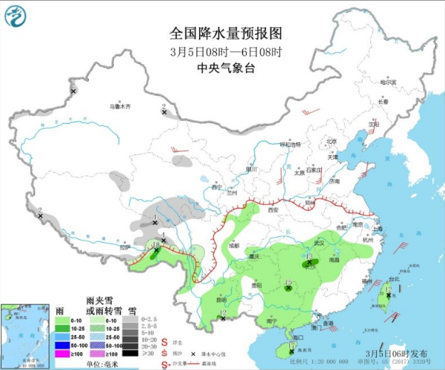 南方阴雨持续明再迎雨水 惊蛰节气全国大部气温回升