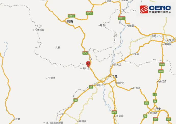 四川广元地震最新消息 青川县3.9级地震成都震感强烈