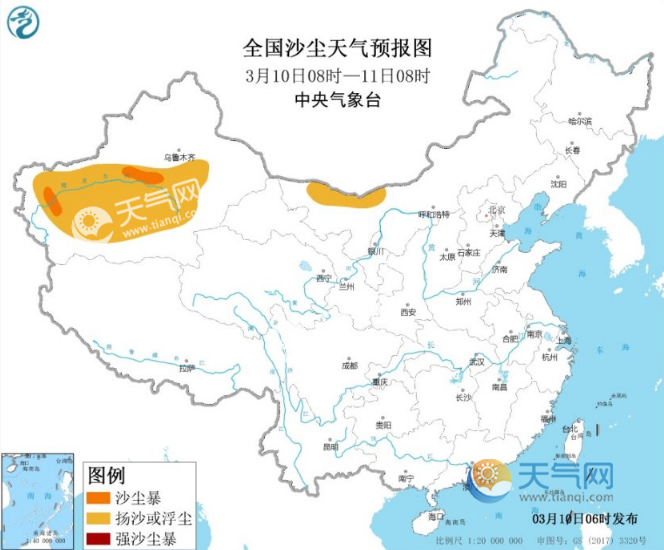 全国雾霾预报:新疆有沙尘暴河南湖北等地有大雾