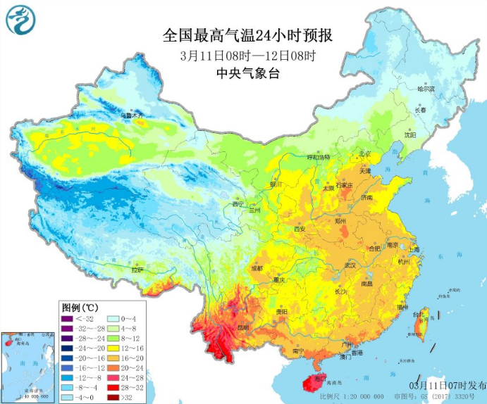 江南华南雨水未来三天返场 中东部将遭冷空气袭击