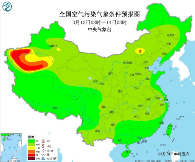 全国雾霾预报：冷空气活动频繁全国大部无明显霾天气