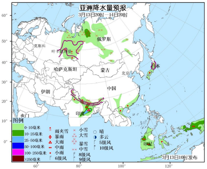 3月13日国外天气预报 北美大部强雨雪猛烈袭来