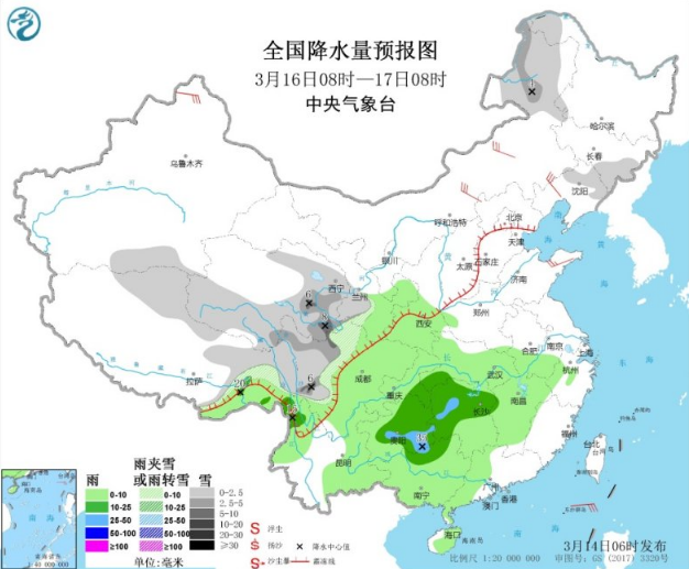 中东部继续遭冷空气袭击 青藏高原出现明显降雪