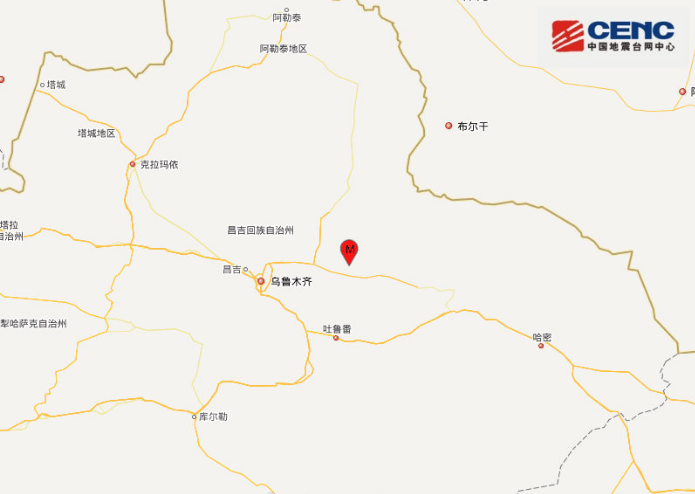新疆地震最新更新：昌吉州奇台县发生3.8级地震