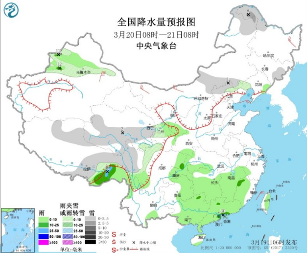 东北黄淮8级大风来袭 华南降水减弱广西广东大雨