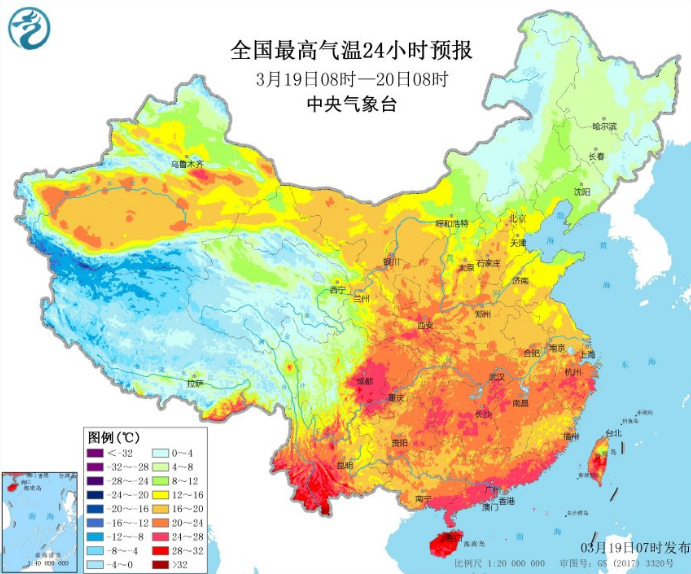 黄淮华北风力加大沙尘好转 华南降雨开始减弱