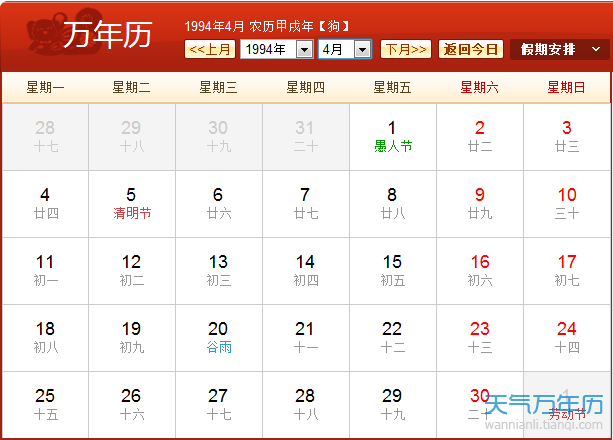 1993年农历阳历表 1993年阴历阳历对照表（组图）
