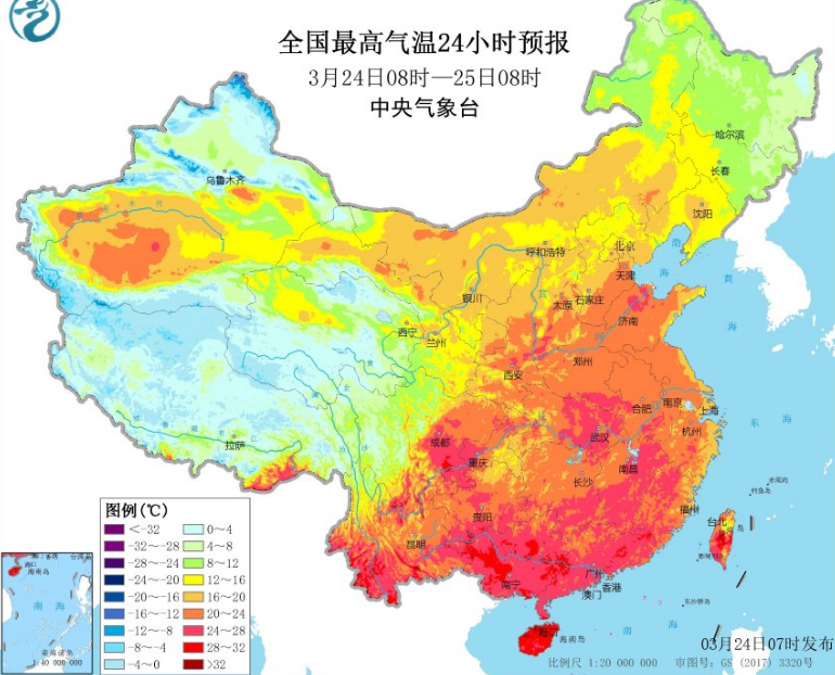 南方雨水短暂减弱夜间加强 今明天全国大部仍然偏暖