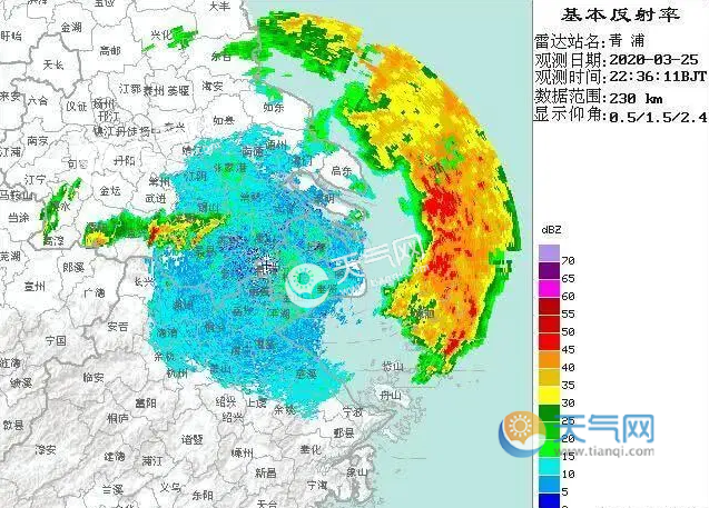 上海的雷达图出现异动:新一波雷雨跃跃欲试