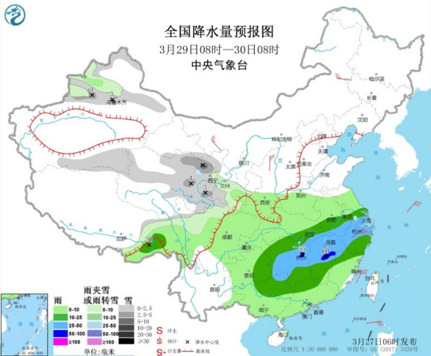 广东江西福建等地迎强对流 全国大部出现10℃左右降温