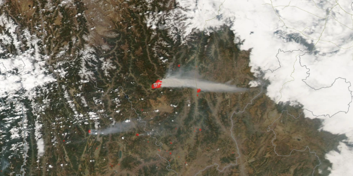 从太空看西昌森林火灾现场 四川西昌山火卫星云图