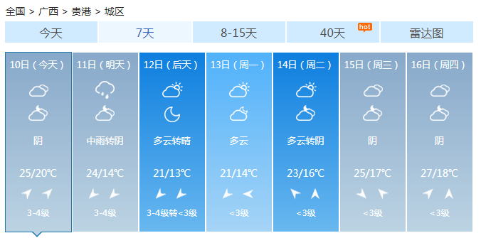 广西今明天雨水重返气温下跌 东北部还有雷暴冰雹