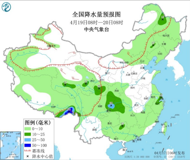 西南东部和江南将迎大雨 南方多地有雷暴冰雹