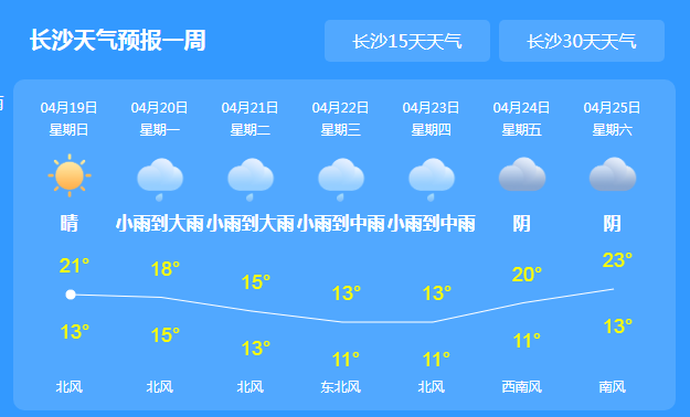 湖南谷雨遇强降雨 全省多地出现中雨到大雨天气