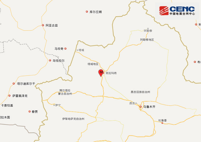 2020新疆地震最新消息 塔城地区托里县爆发2.2级有感地震