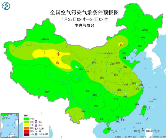 全国雾霾预报：内蒙古和华北仍有扬沙天气