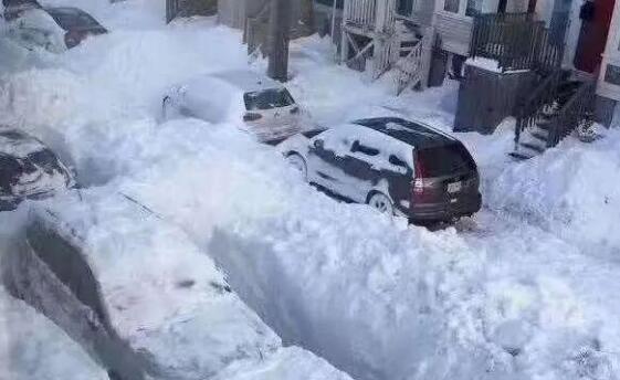 黑龙江暴雪多辆轿车被埋 雪最深的地方有2米深