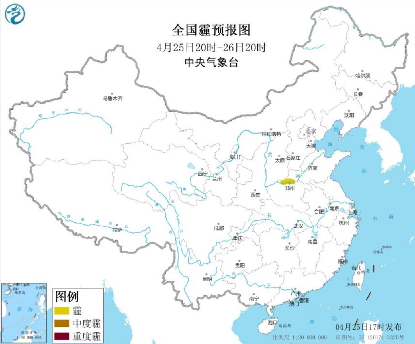 全国雾霾预报：大部大气扩散条件好