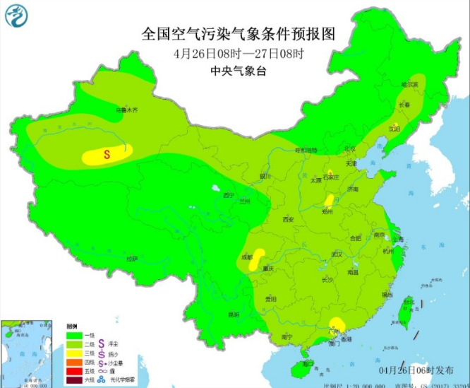 全国雾霾预报：全国大部无明显污染天气