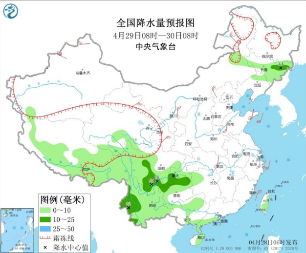 黄淮华北迅速升温10℃！云南中到大雨持续