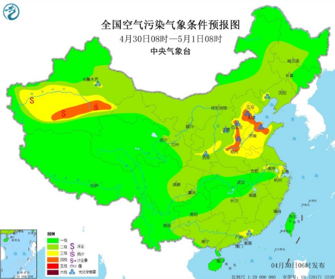 全国雾霾预报：新疆多沙尘山东浙江多大雾