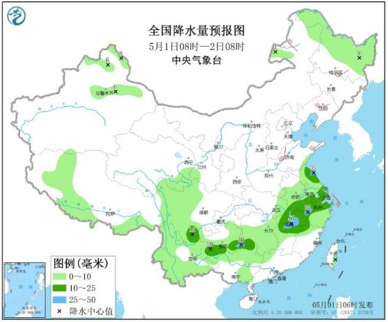 华北黄淮五一现高温 西南江南有降水天气