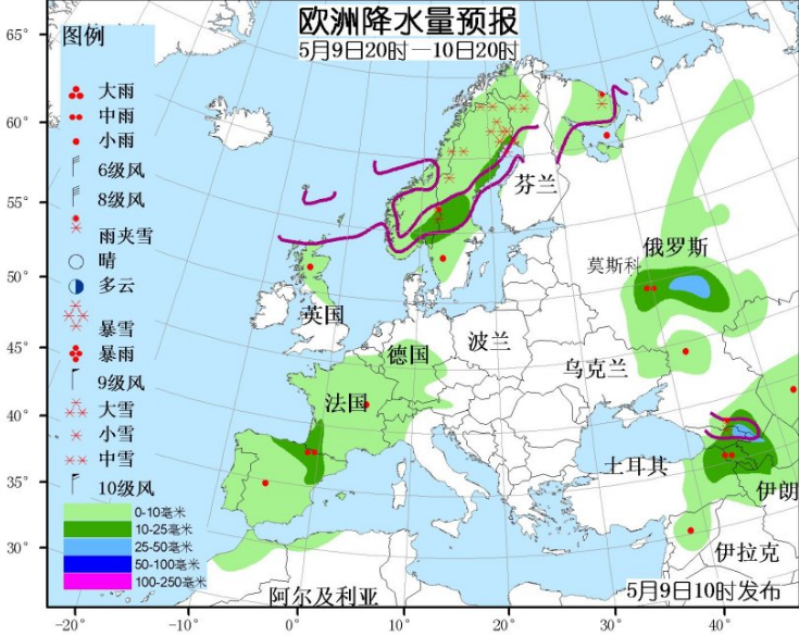 5月9日国外天气预报 肯尼亚西部仍多对流性降水