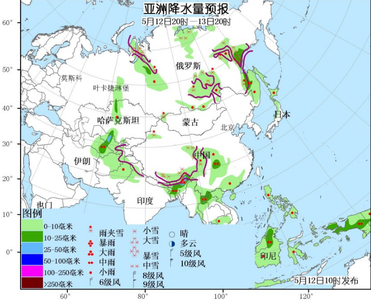 5月12日国外天气预报 拉布拉多半岛东部有强降雪