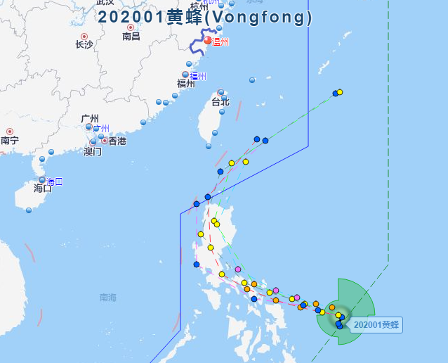 2020台风黄蜂最新路径图 1号台风生成时间算不算很晚？