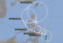1号台风黄蜂最新路径图 预计15日菲律宾群岛风力10级