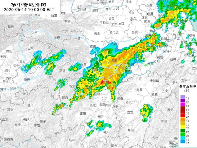 中东部出现大范围降雨云系 武汉将成大暴雨中心