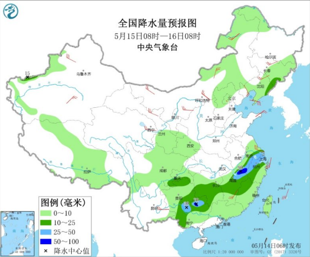 长江中下游强降雨来袭 江苏江西湖南多地大暴雨