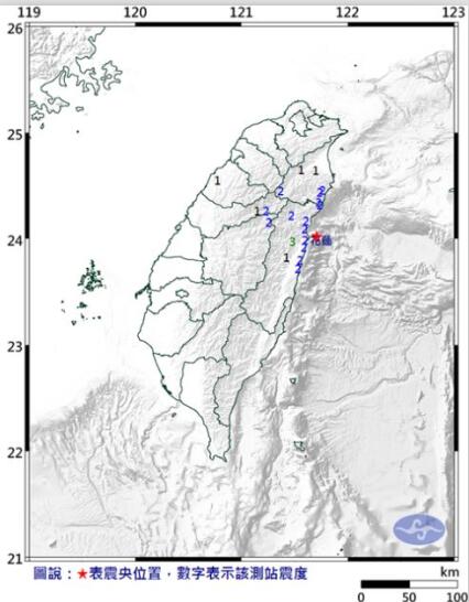 2020台湾地震最新动态消息今天 花莲县近海发生4.4级地震