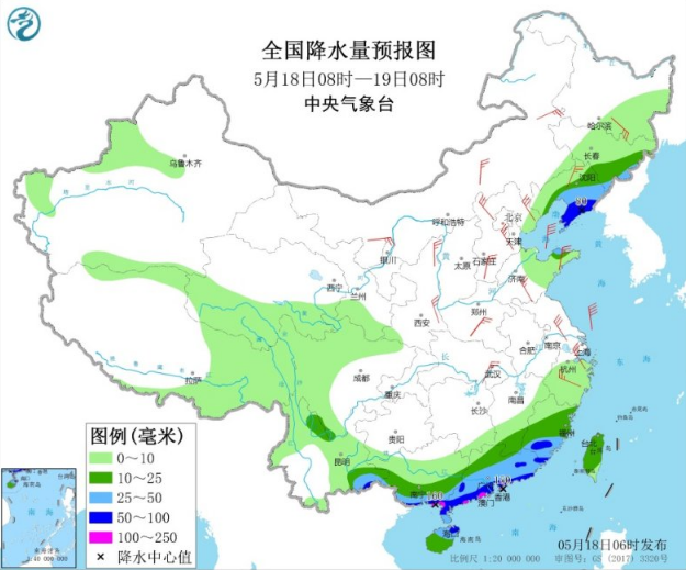 强降雨在东北华南发力 大风沙尘袭击北方地区