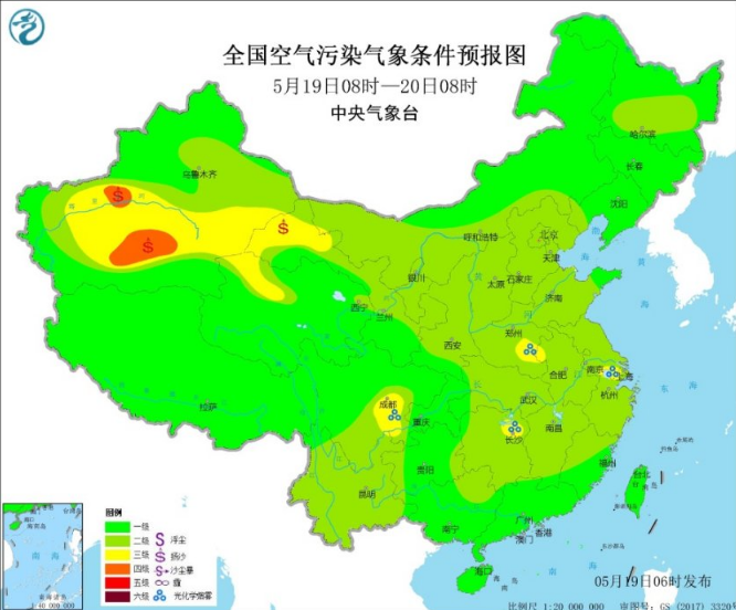 全国雾霾预报：黄淮四川气象条件有利于臭氧生成